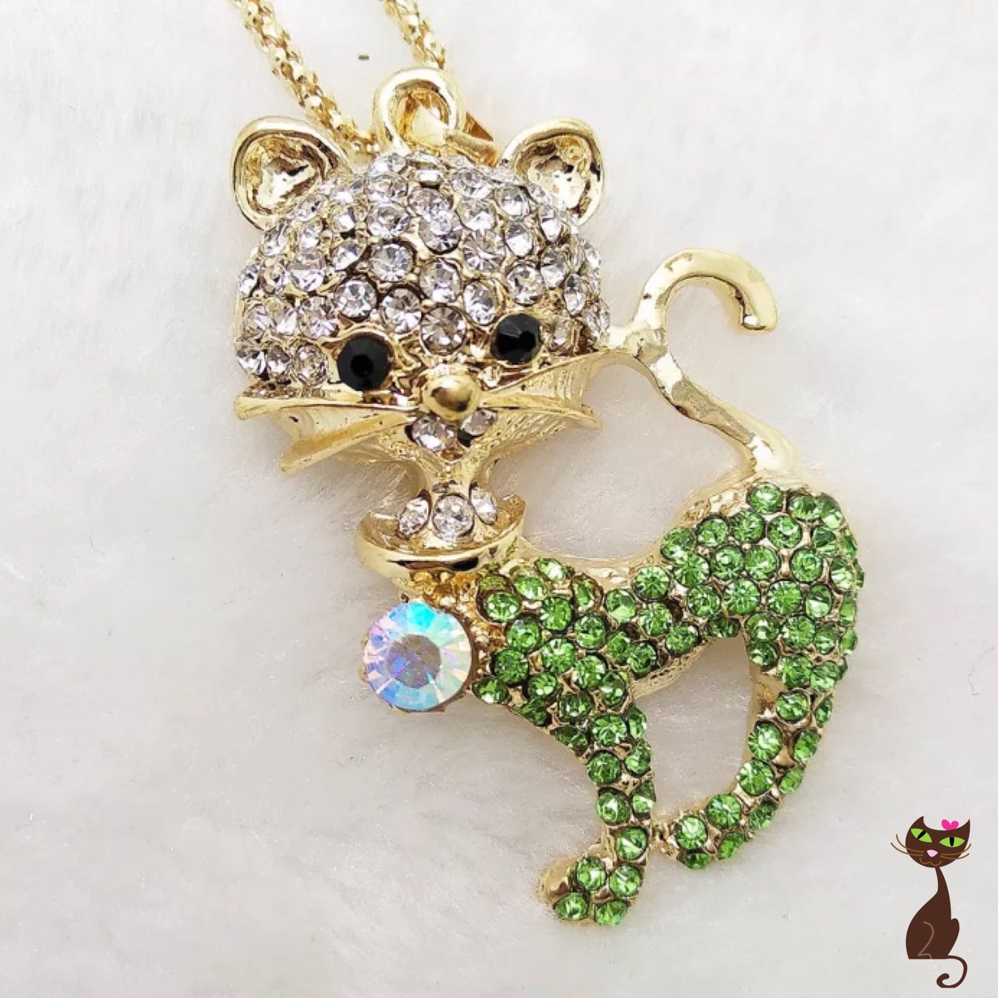 Green Cat Necklace - Nudie Patooties