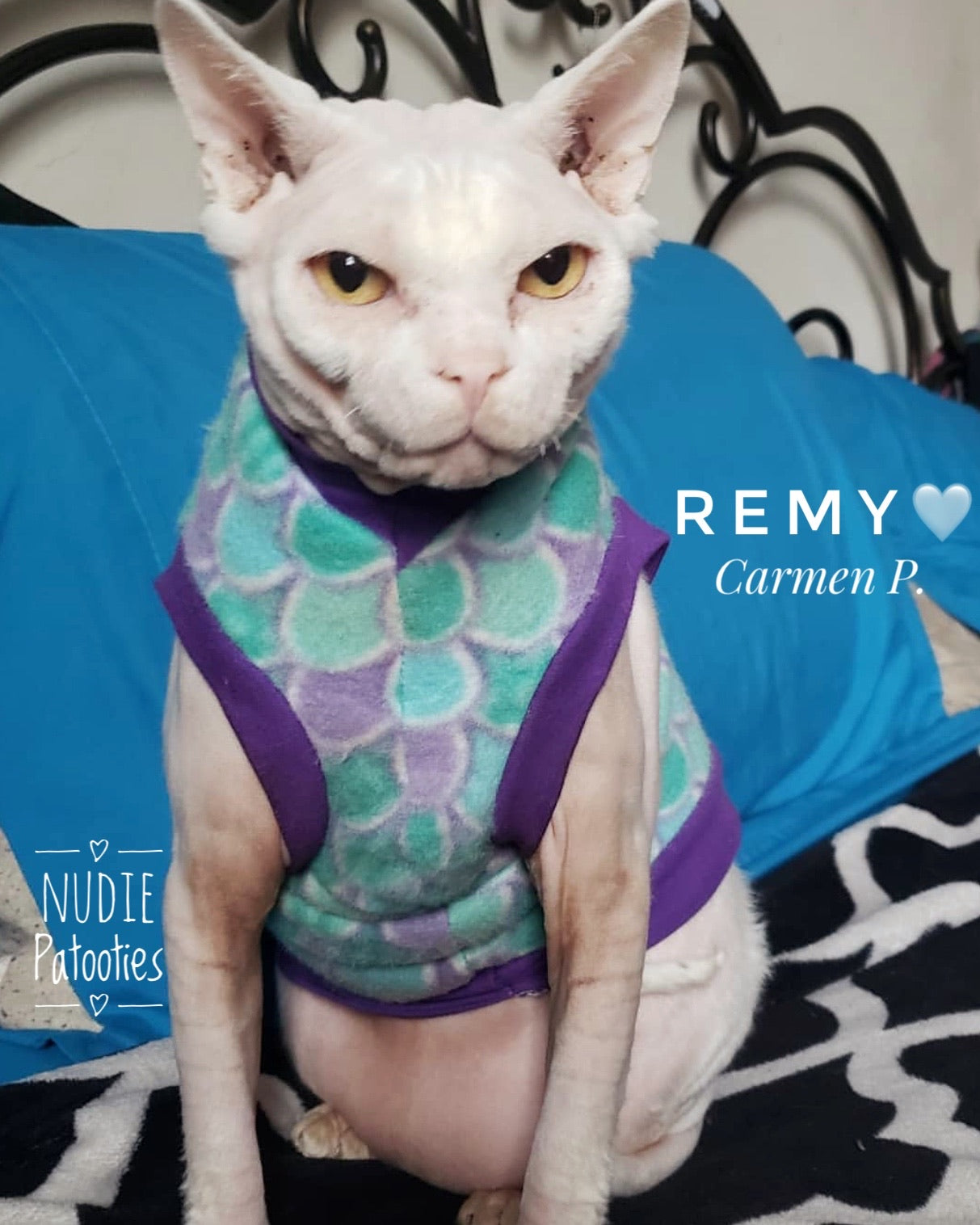 Purple and Turquoise Fleece "Mermen Scales"