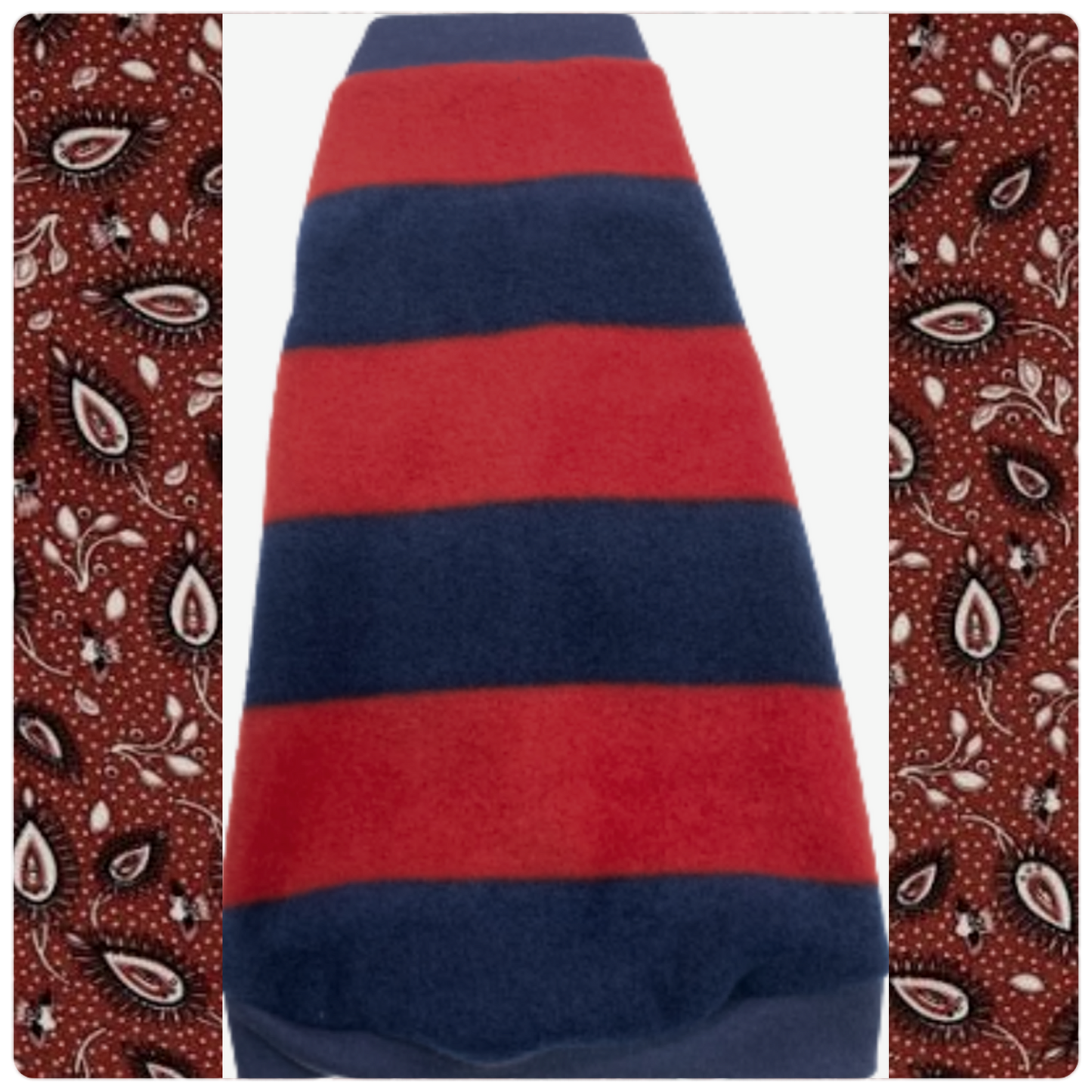 Red and Navy Stripe Fleece "GQ"
