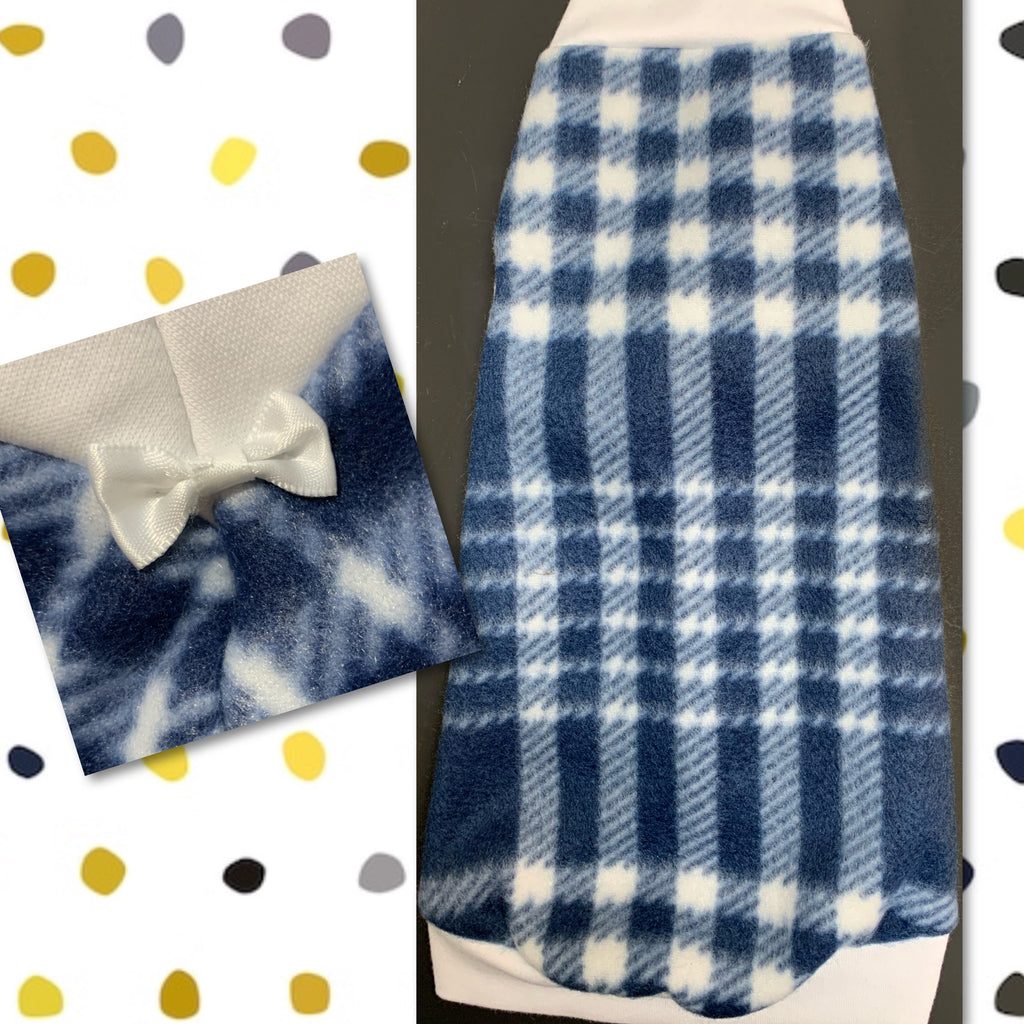 Navy Blue & White Plaid Fleece "Shnookums"