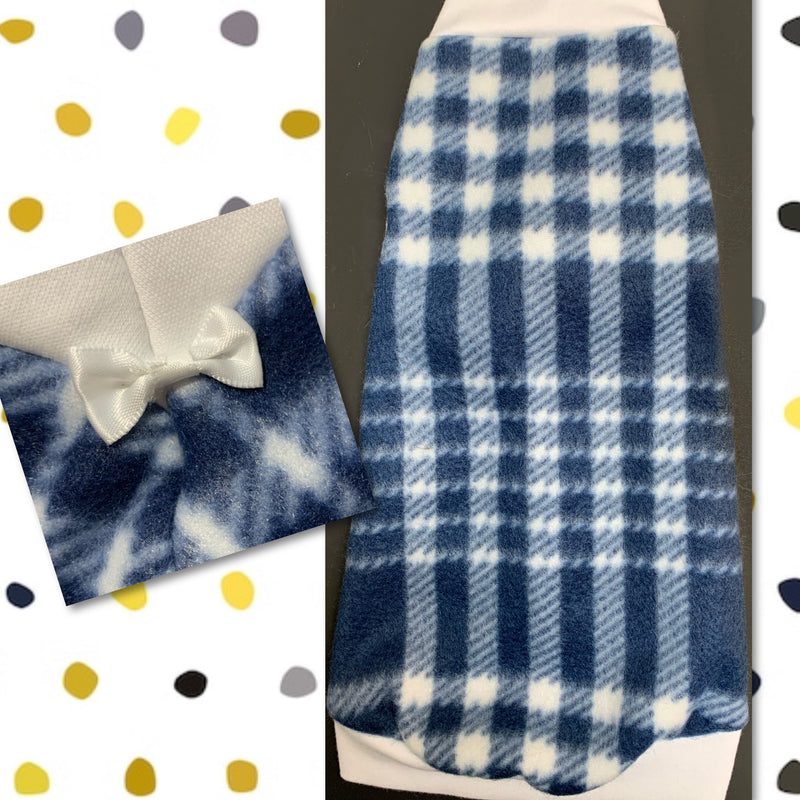 Navy Blue & White Plaid Fleece "Shnookums"