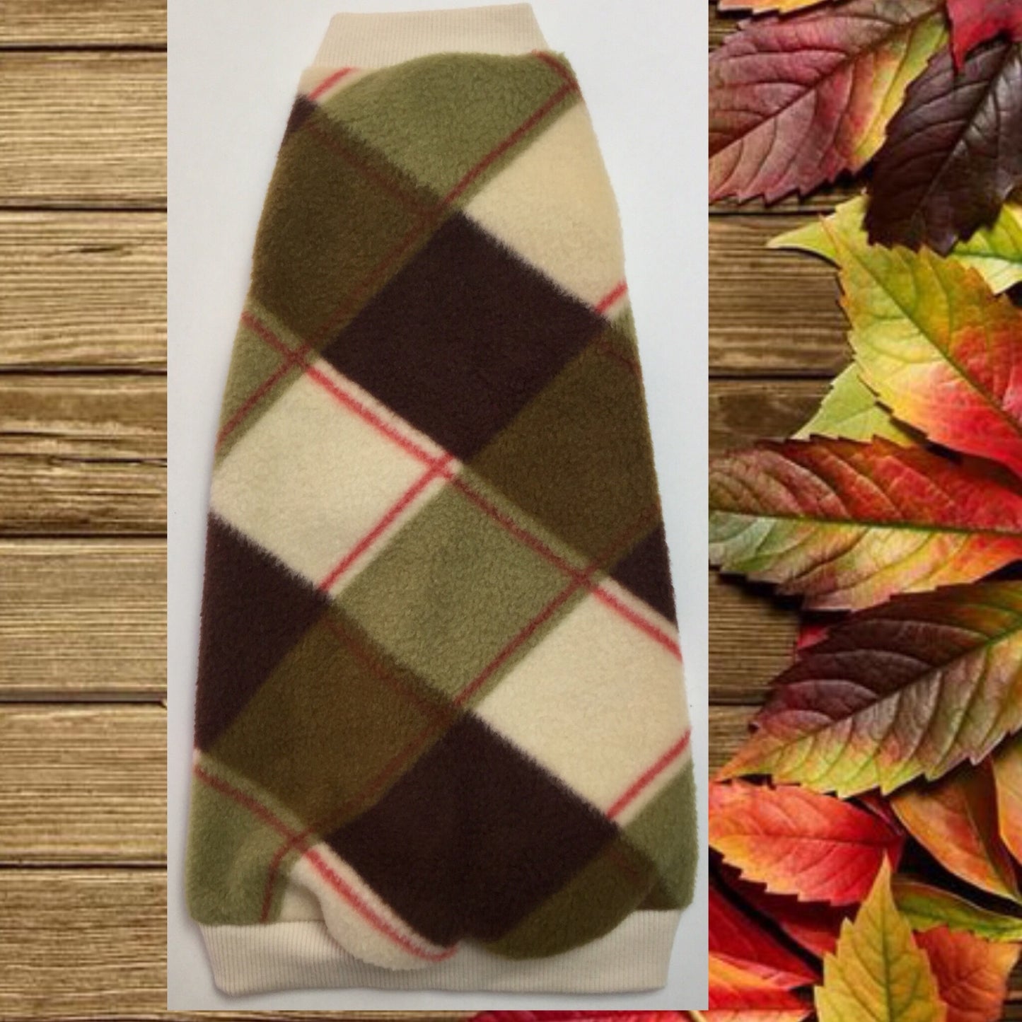Olive, Cream, Brown, Argyle Fleece "Fallout" - Nudie Patooties