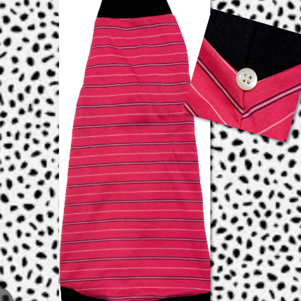 Pink with Black & White Stripe