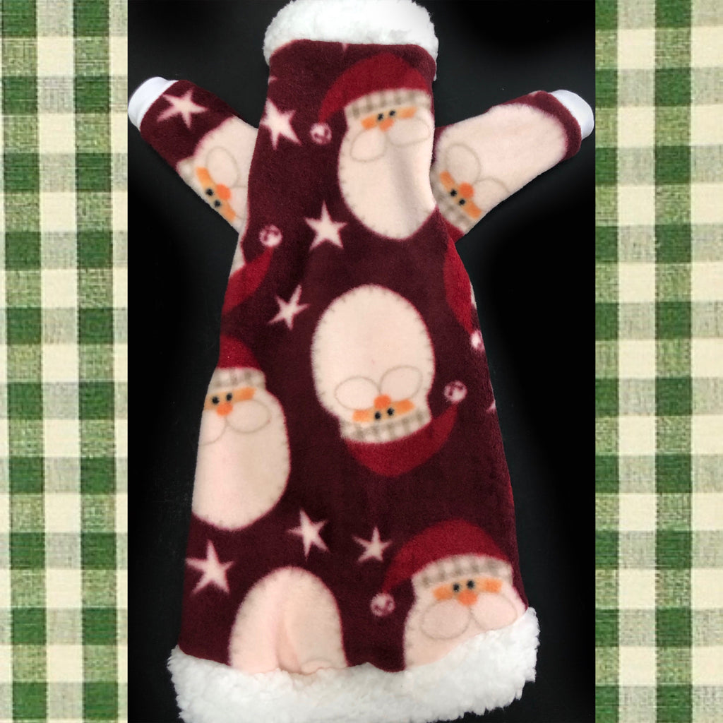 Long Sleeve Red Santa Fleece with Sherpa Fur Collar "Santa Baby"