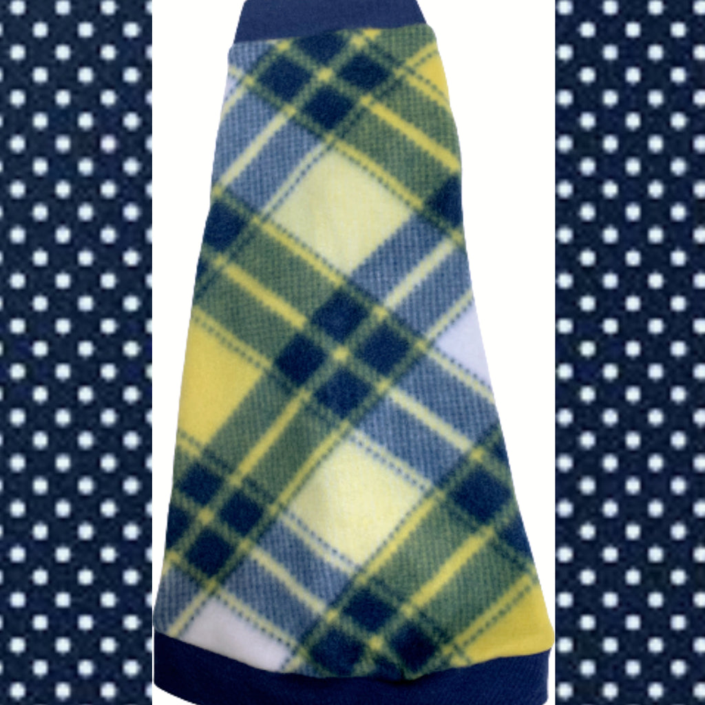 Yellow, Navy, White Plaid Fleece "Mister Man"