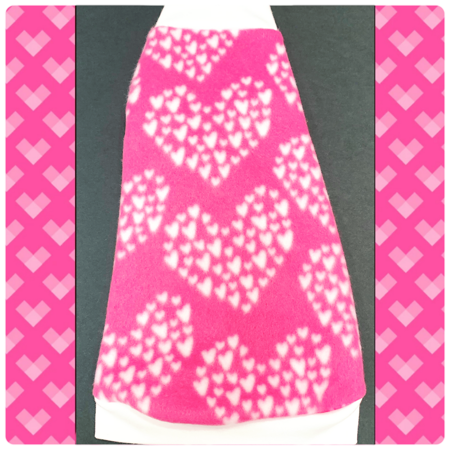 A Pink w/White Heart Fleece "Bottom of My Heart"