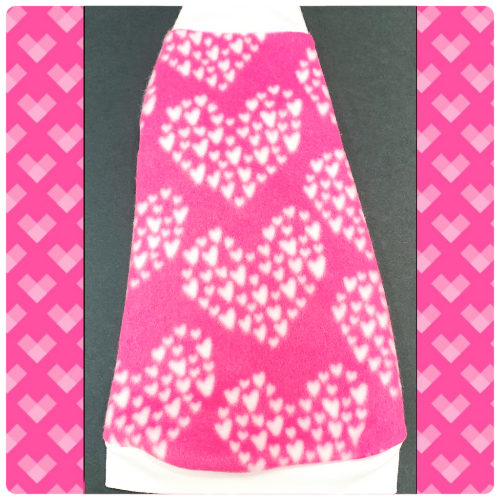A Pink w/White Heart Fleece "Bottom of My Heart"