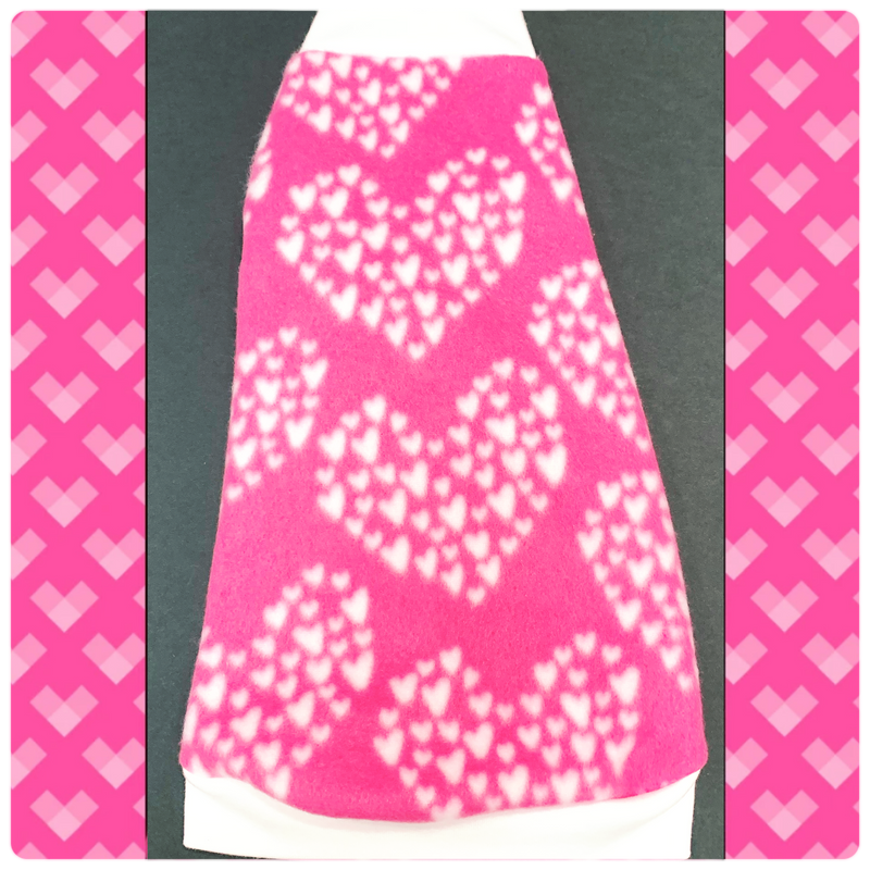 A Pink w/White Heart Fleece "Bottom of My Heart"