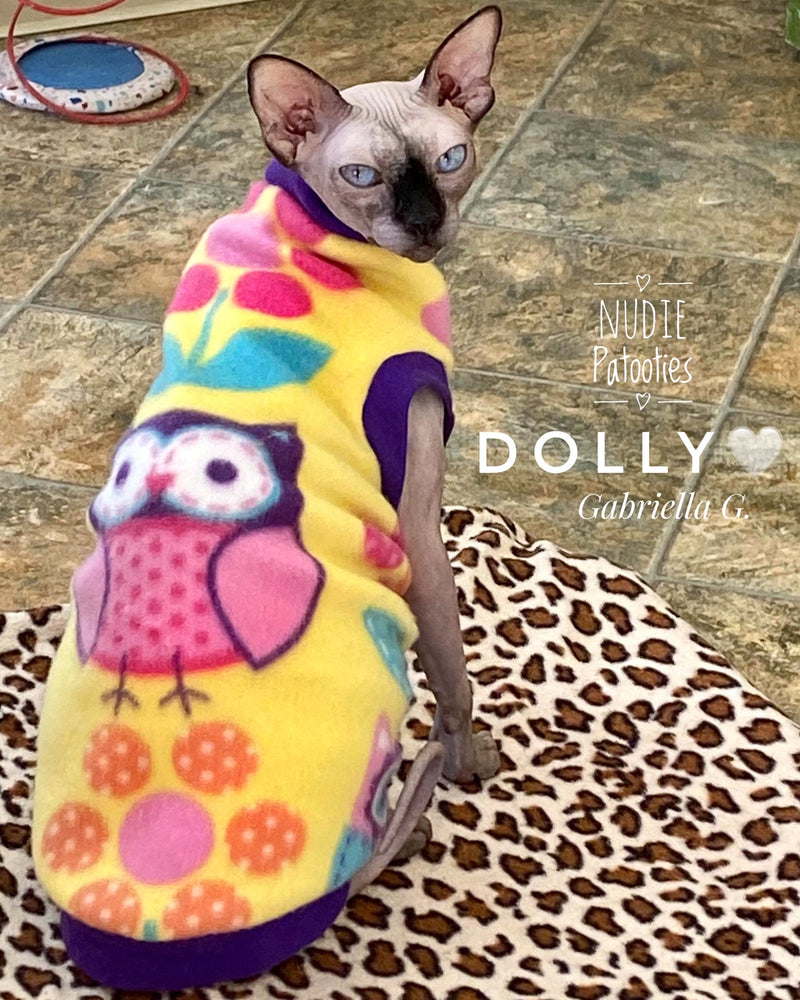 Yellow Fleece "Flower Power Owl"