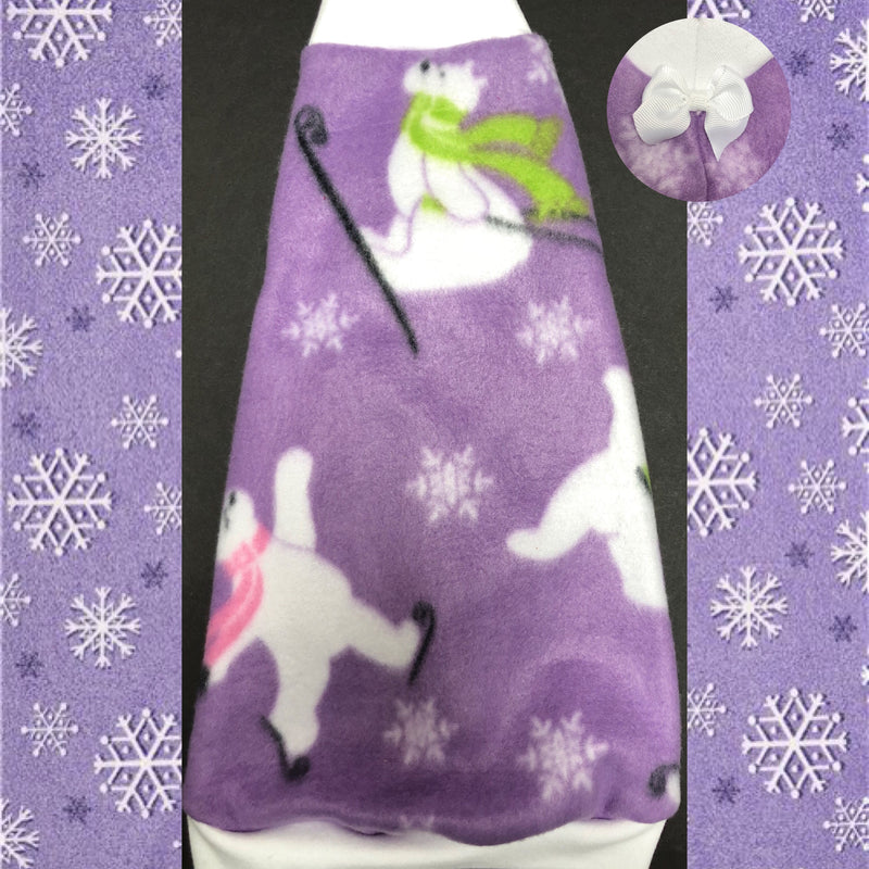 Christmas Purple Polar Bear Fleece "Purple Plunge" - Nudie Patooties Sphynx cat clothes for your sphynx cat, sphynx kitten, Donskoy, Bambino Cat, cornish rex, peterbald and devon rex cat.