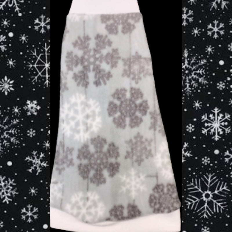 Snowflakes on Gray Fleece "Kisses from Heaven"