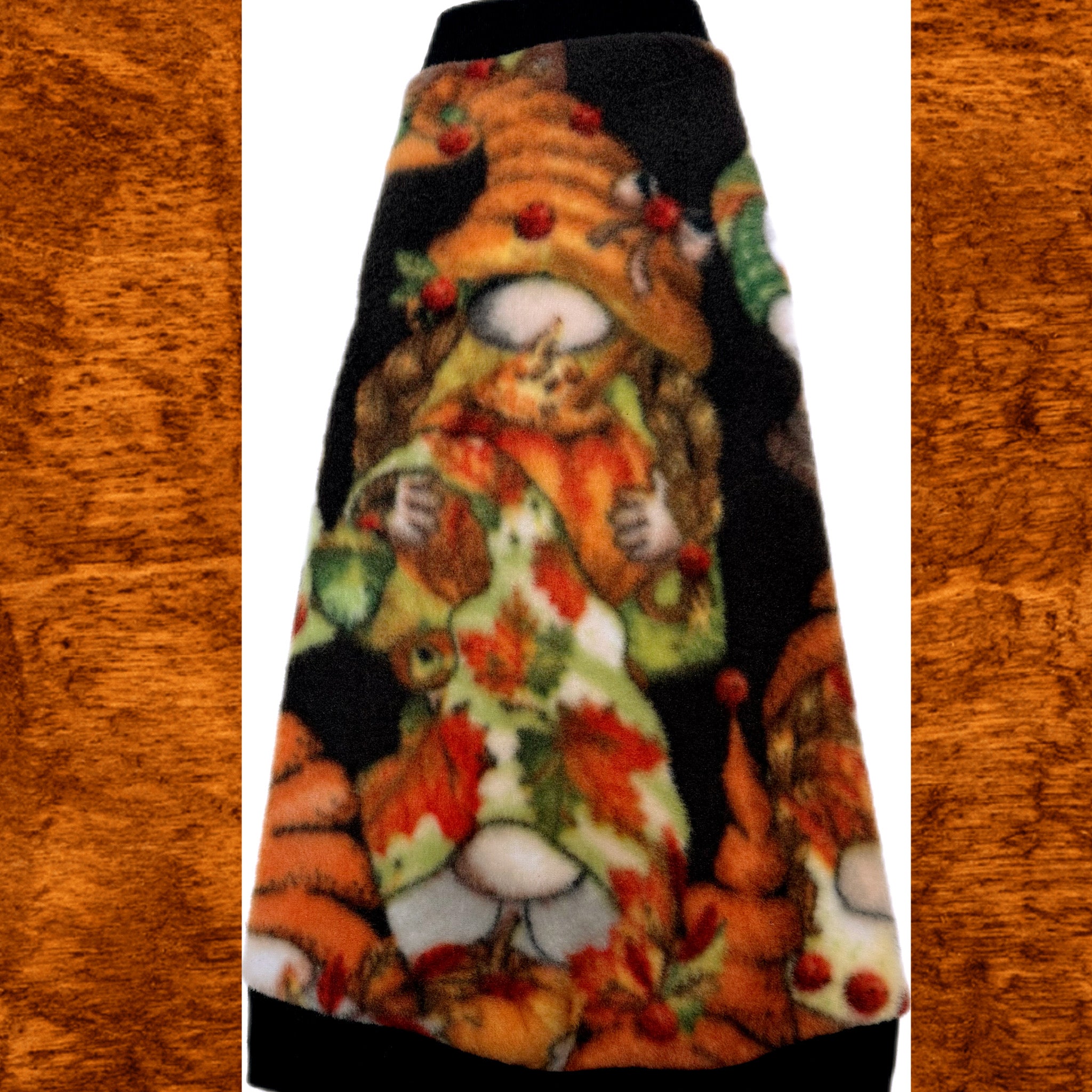 Best sphynx cat clothes. Thanksgiving gnomes fleece shirt for sphynx cat and kitten.