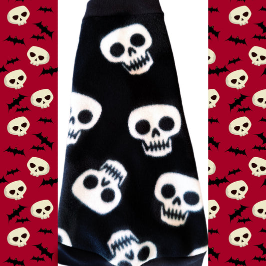 Warm skull sphynx cat and kitten Halloween shirt.  Sphynx cat clothes 