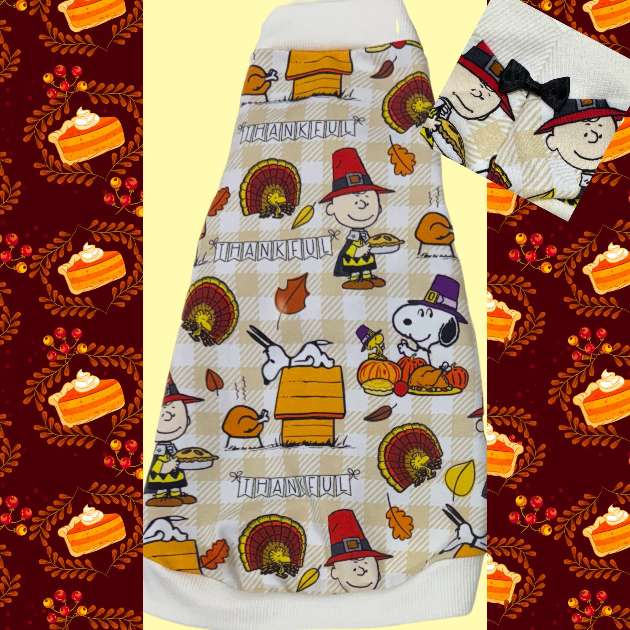 "Thankful" w/Rib Knit & Bow Tie