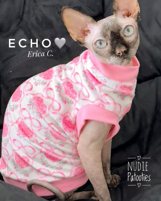 Valentine sphynx cat and kitten shirt.  Best sphynx cat clothes and sweaters.