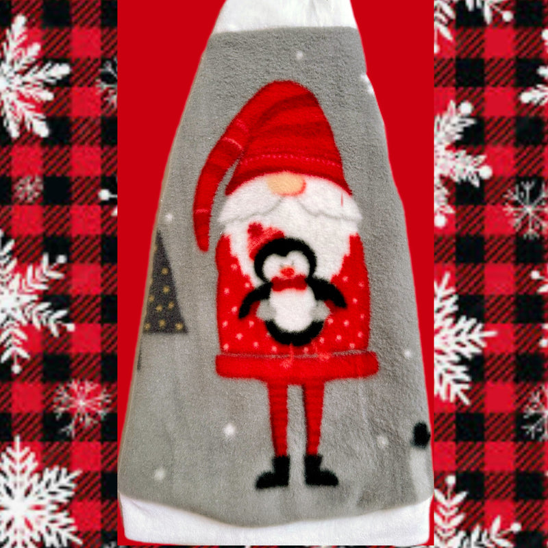 Sphynx cat and kitten gnome Christmas fleece shirt. Sphynx cat clothes.