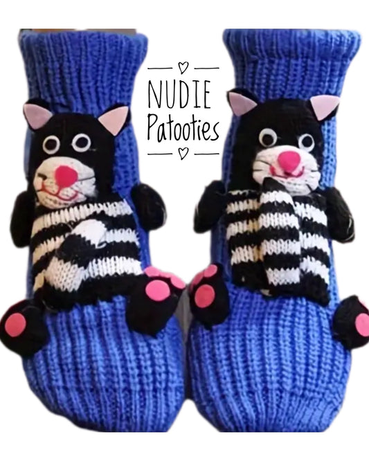 
3d knitted cat socks.  Sphynx cat clothes. Gift idea for cat lovers. 