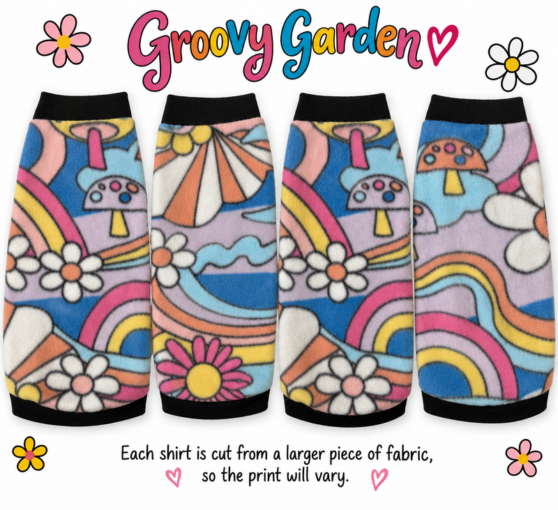 Groovy Garden Fleece – Sphynx Cat Shirt. 🌼