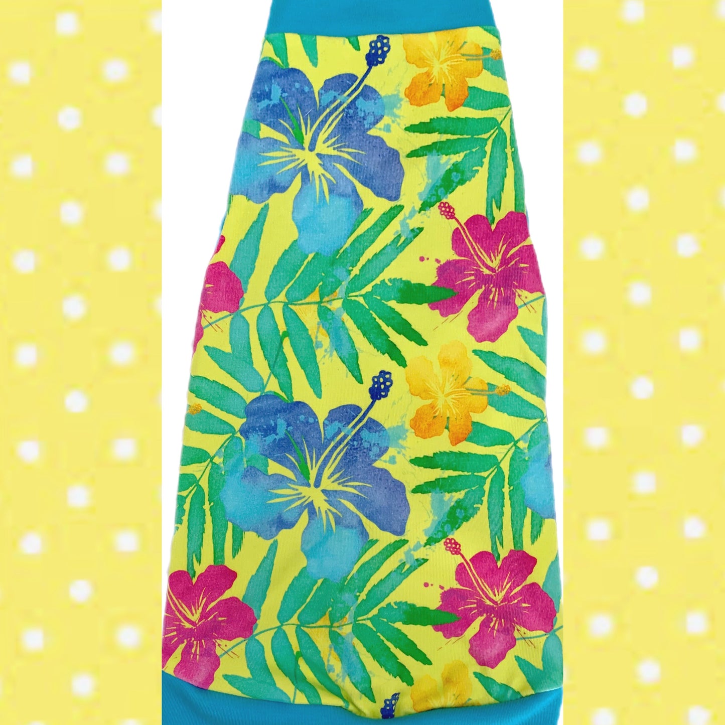 Tropical Flowers w/Turqoise Trim