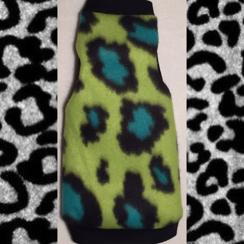 Lime and Turquoise Cheetah Fleece "Lime is the New Black" - Nudie Patooties