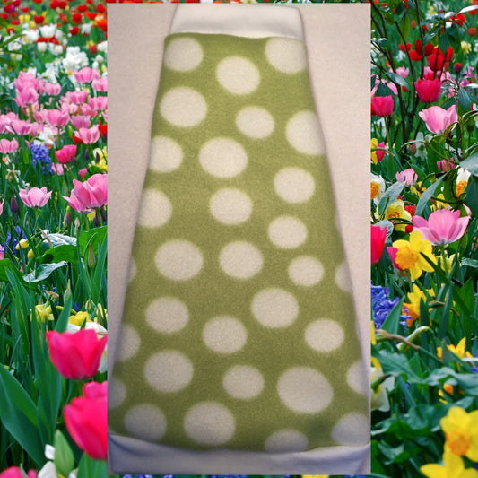 White and Green Polka Dot Fleece "Fresh" - Nudie Patooties