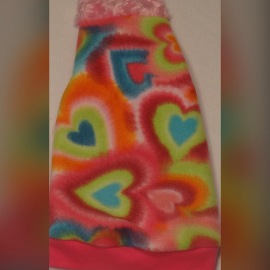 Heart Fleece "Psychedelic Hearts" (Faux fur collar option available!) - Nudie Patooties