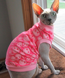 Pink Jack Skellington - Nudie Patooties. Nightmare Before Christmas Jack Skellington Fleece for your Sphynx Cat.  Sphynx Cat Clothes. Cat Clothes.  