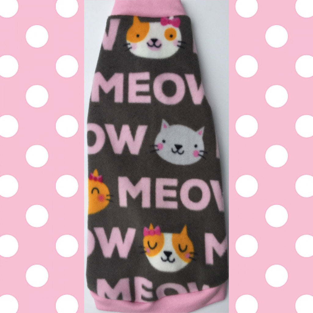 Pink Cat Fleece "Cat's Meow" - Nudie Patooties