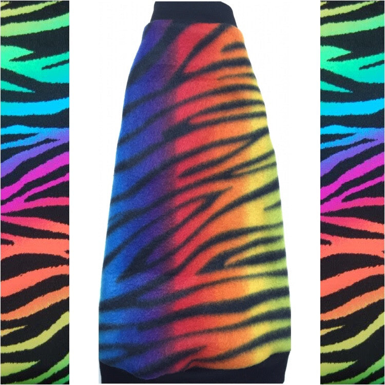 Rainbow Zebra Fleece "Wildly Cute" - Nudie Patooties