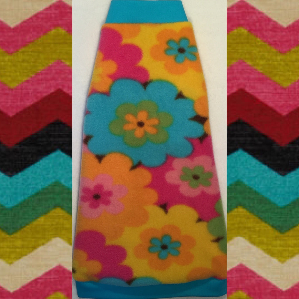 Colorful Flower Fleece "Groovy" - Nudie Patooties  Sphynx cat clothes for your sphynx cat, sphynx kitten, Donskoy, Bambino Cat, cornish rex, peterbald and devon rex cat. 