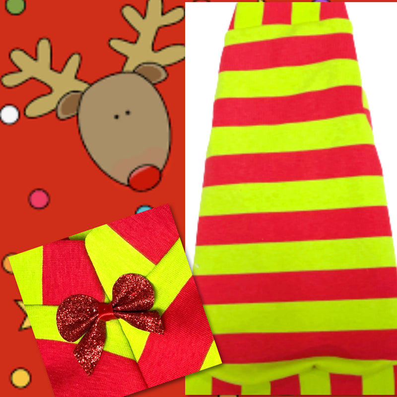 Christmas Lime & Red Stripe Shirt "Santa's Helper"