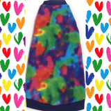 Bright Multi-Colored Fleece "Gobsmacked!" - Nudie Patooties  Sphynx cat clothes for your sphynx cat, sphynx kitten, Donskoy, Bambino Cat, cornish rex, peterbald and devon rex cat. 