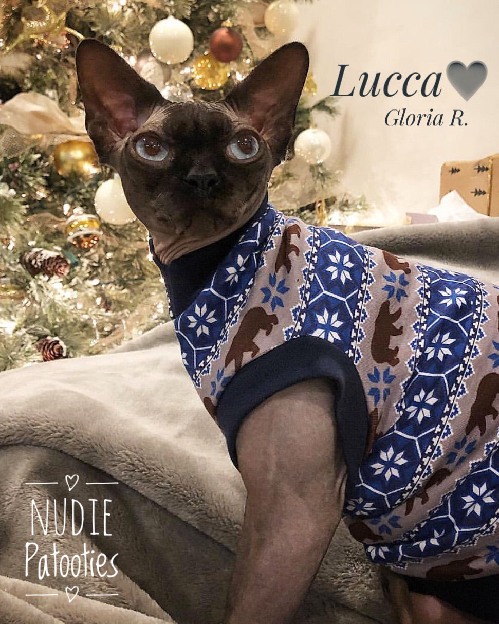 Cotton Bear Shirt.  sphynx clothes.  sphynx kitten clothes.  