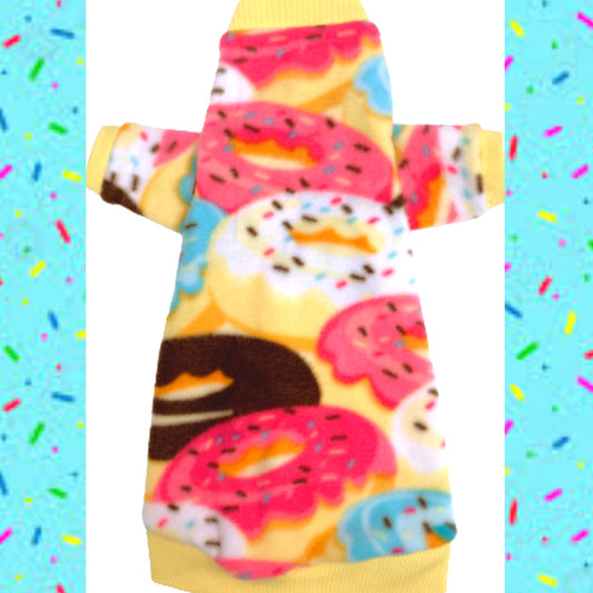 Long Sleeve Yellow Donut Fleece "Donut Party"