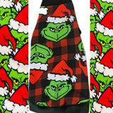 Grumpy Green Guy on Black & Red Buffalo Plaid