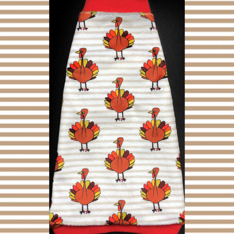 Minky Stripe Thanksgiving Turkeys