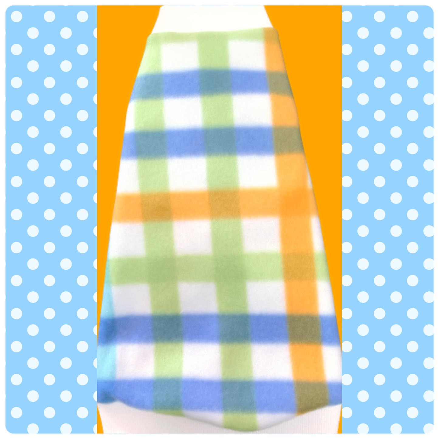 Blue, Green, Orange, Plaid Fleece "Bae"