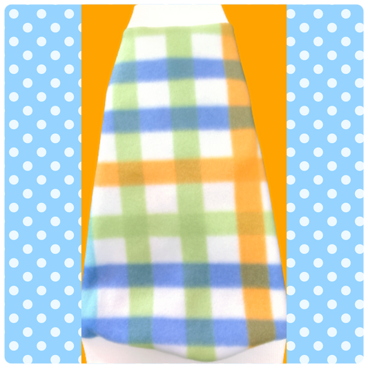 Blue, Green, Orange, Plaid Fleece "Bae"