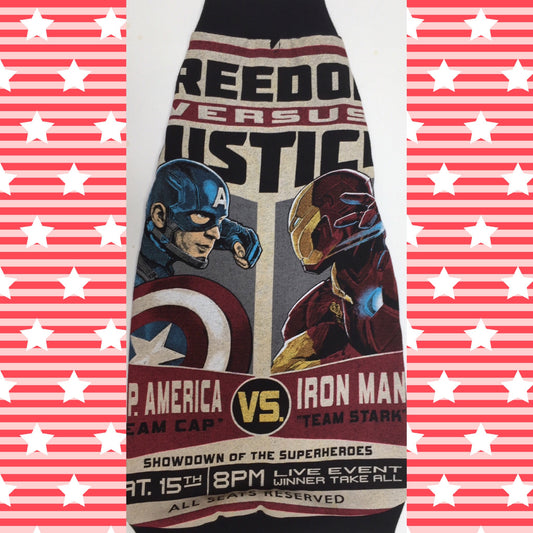 Marvel Civil War - Captain America vs. Iron Man - Nudie Patooties. Sphynx Cat Fleece Clothes / clothes for cats/ cat overalls /cat shirt/ cat sweater/ cat sweatshirt/ pet sweater/ Sphynx cat clothes/ Sphynx clothing / cats clothes/ shirt for cat/ cat clothes/ tattoo/ skull/ designer cat clothes/ cat pjs