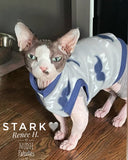 Little Man sphynx cat and kitten fleece, shirt.  Cat  clothes, sphynx clothes