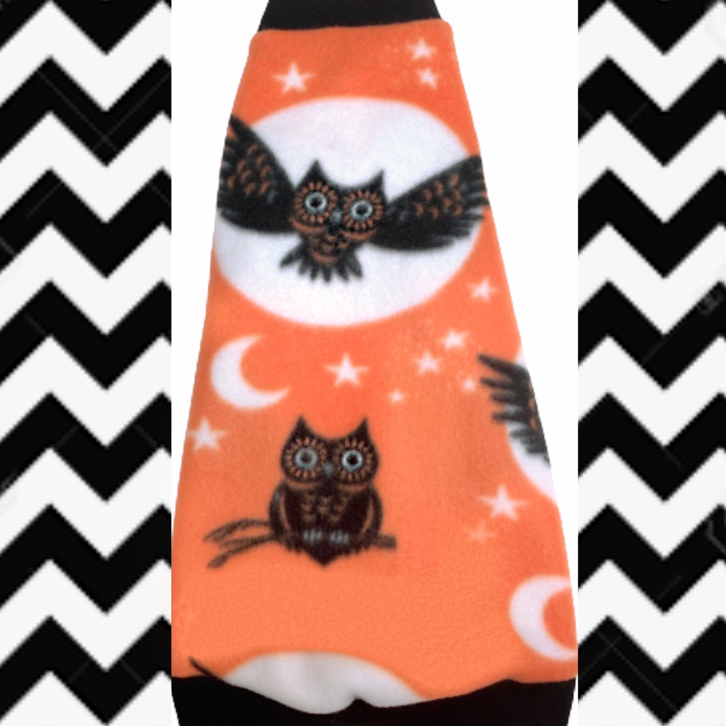 Owl on Orange Fleece "Happy Owl-een"