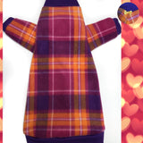 Long Sleeve Orange and Purple Plaid Fleece "Keep Life Simple" - Nudie Patooties