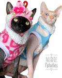 Sphynx Cat Fleece Clothes / clothes for cats/ cat overalls /cat shirt/ cat sweater/ cat sweatshirt/ pet sweater/ Sphynx cat clothes/ Sphynx clothing / cats clothes/ shirt for cat/ cat clothes/ tattoo/ skull/ designer cat clothes/ cat pjs