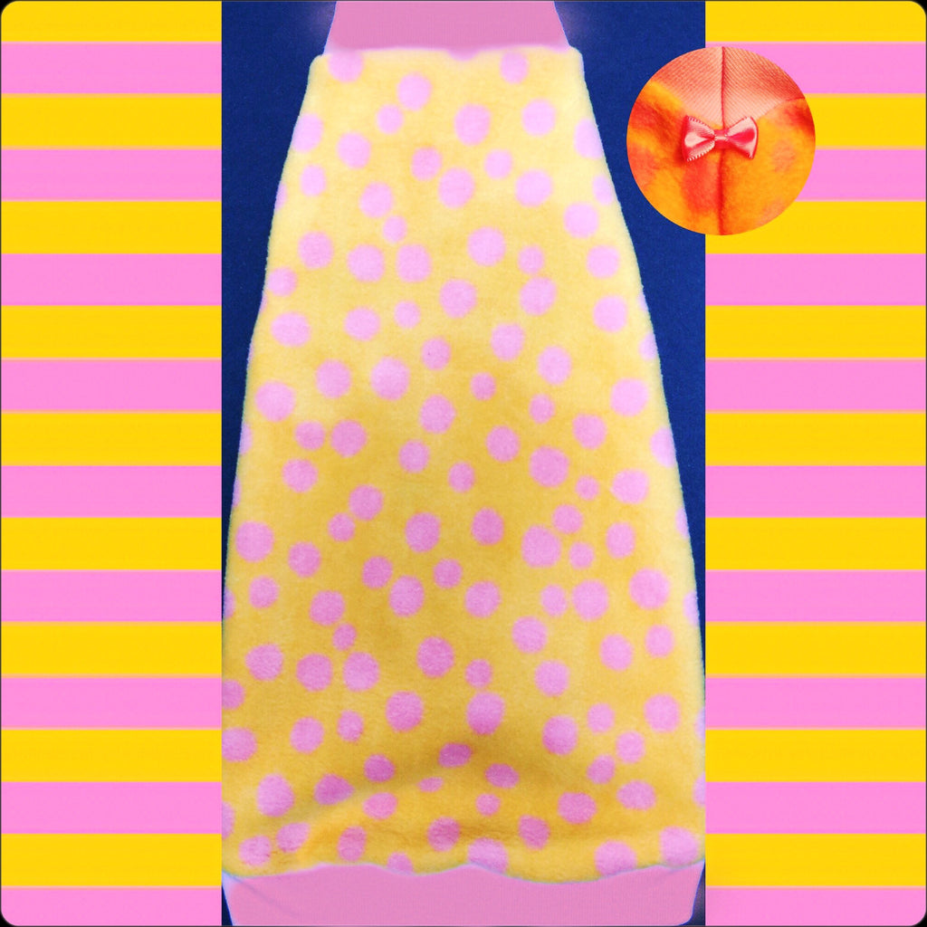 Pink and Orange Polka Dot Fleece "Pretty in Polka Dots"