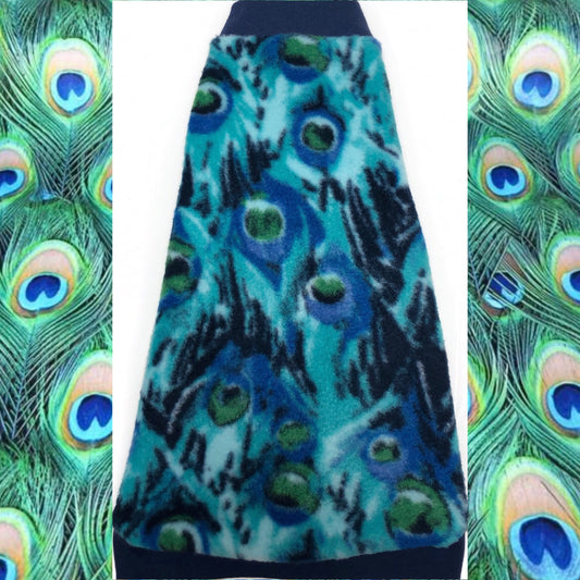 Navy Feather Fleece "Proud as a Peacock"