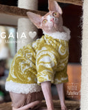 Long Sleeve Green Fleece with Sherpa Fur Collar "Pretty Paisley"