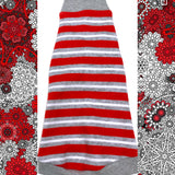 Gray, Red, & White Striped Shirt