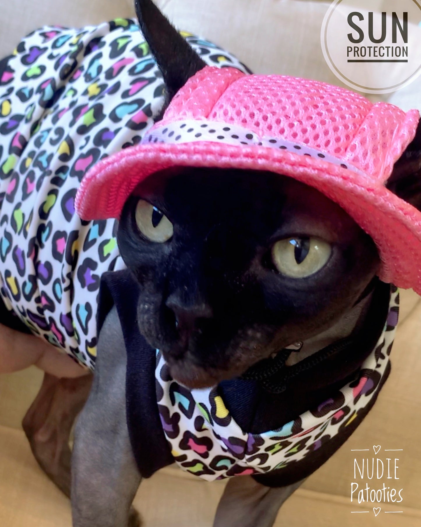 UV 50 + sun protection shirt for sphynx cat and kitten.  Sphynx cat clothes. 