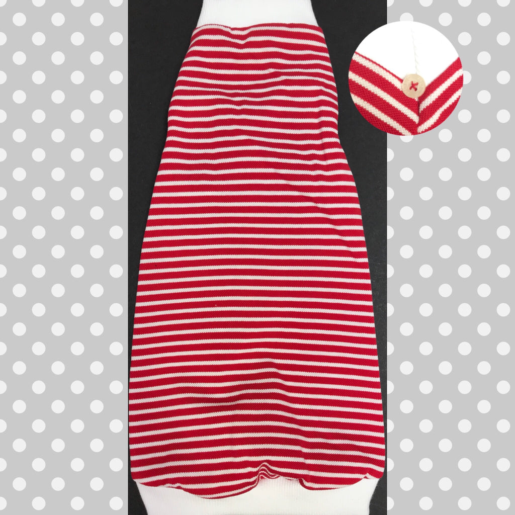 White and Red Stripe Shirt - Nudie Patooties