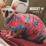 Nudie Patooties Fleece shirt for your sphynx cat, sphynx kitten, Donskoy, Bambino Cat, cornish rex, peterbald and devon rex cat.  Sphynx cat clothes, shirts and sweaters.    